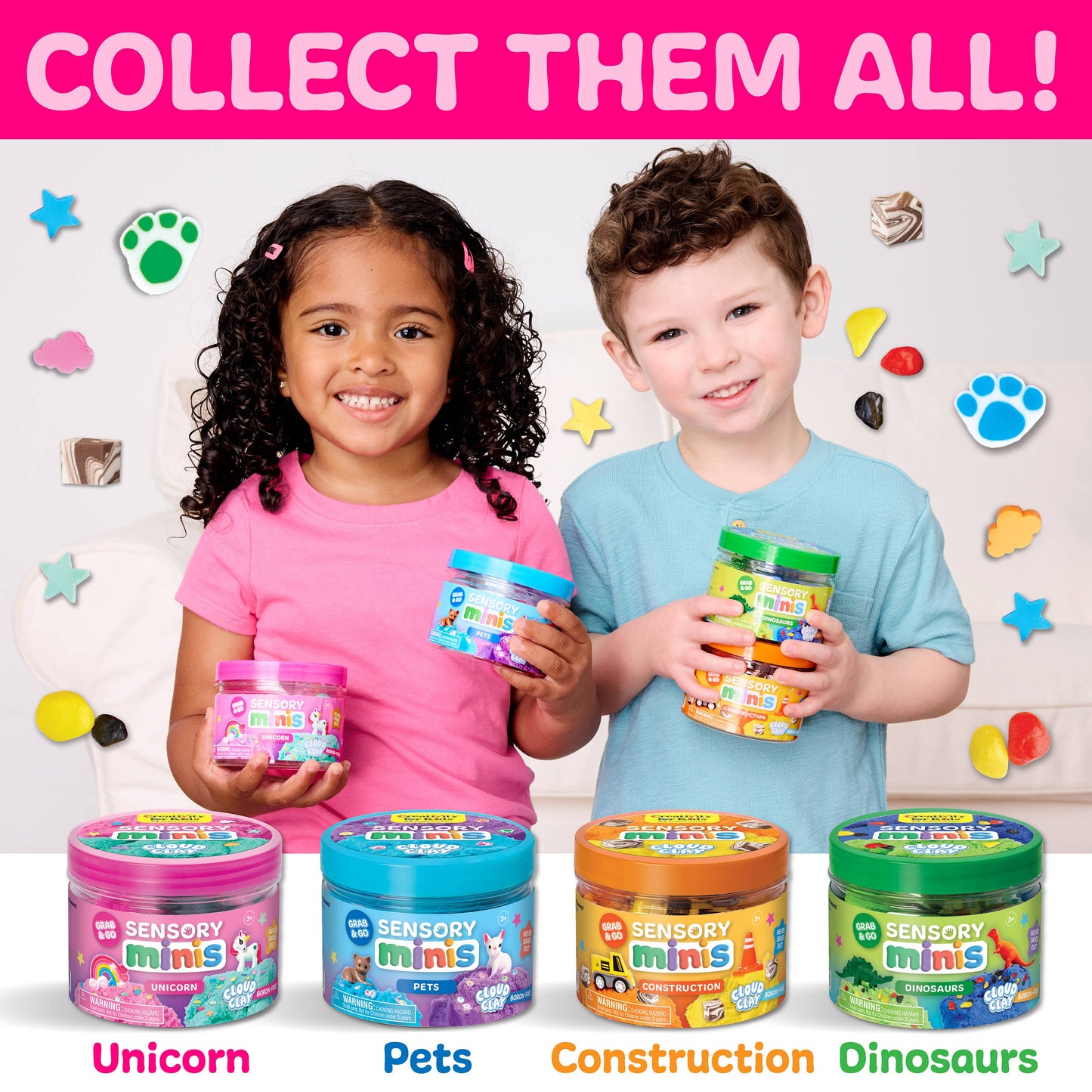 Sensory Mini Play Kit Jar with Cloud Clay: Unicorn Theme