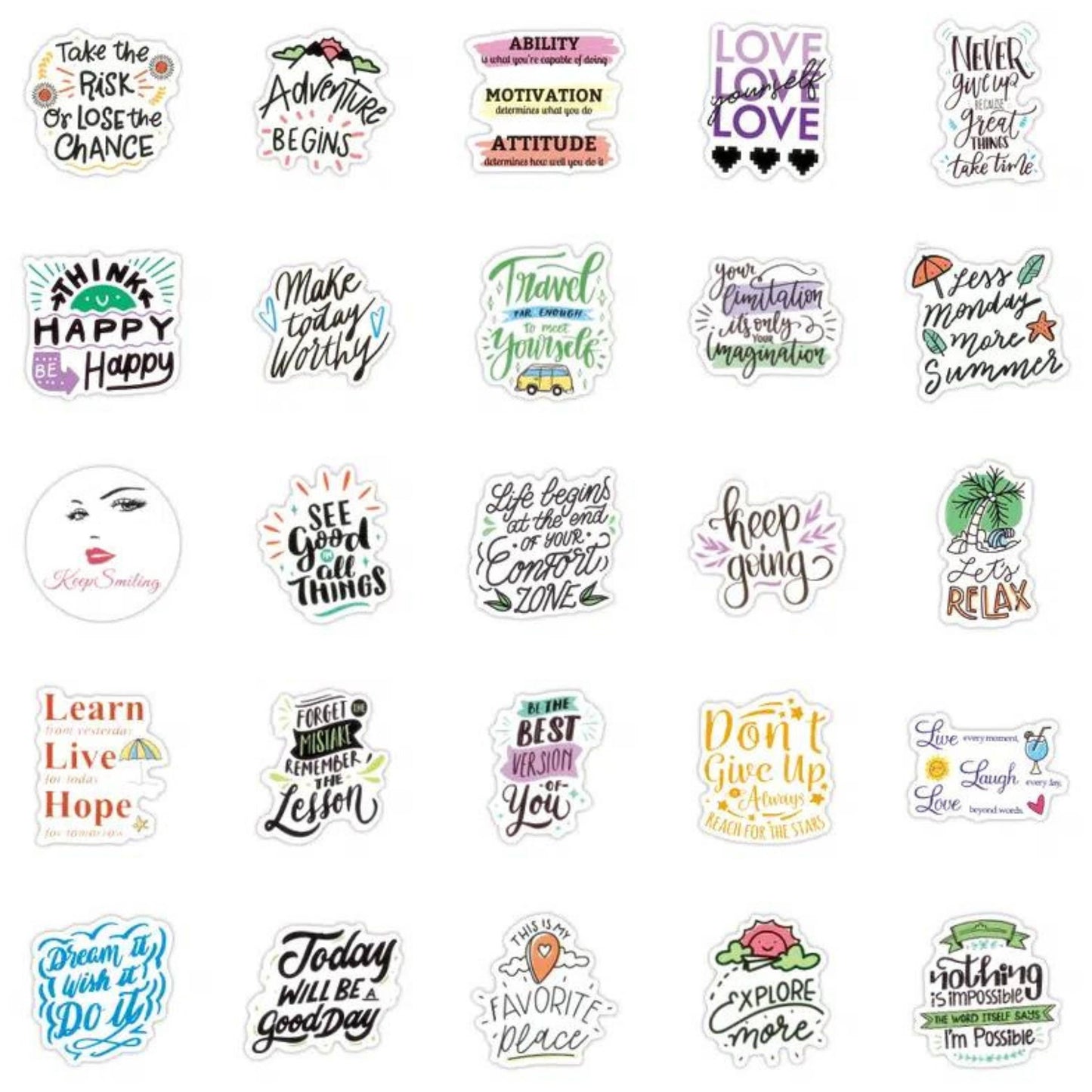 Motivational Stickers Pack, Great Inspirational Stickers Pac: 10 Stickers