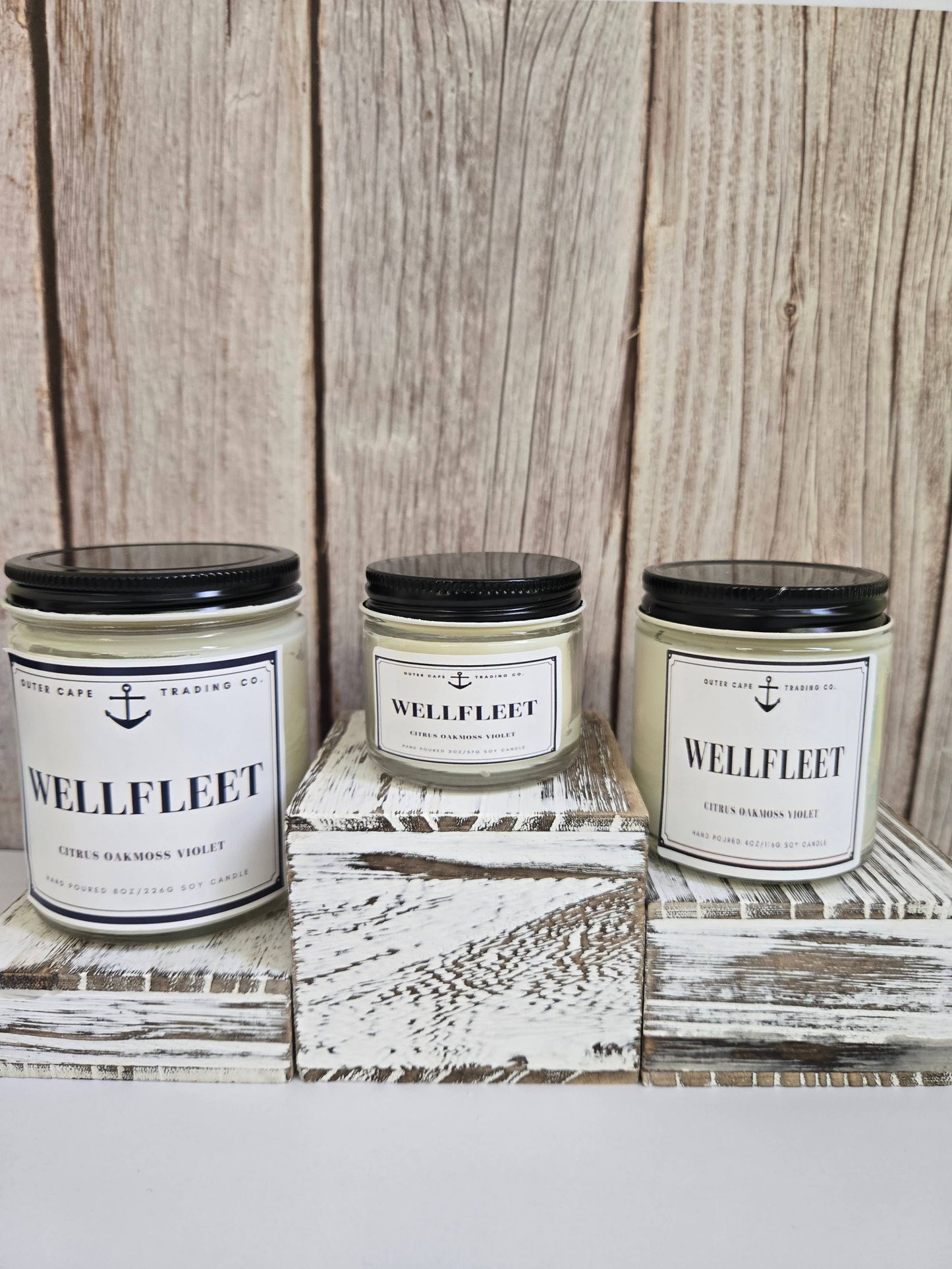 Wellfleet Cape Cod Soy Wax Crackling Wooden Wick Candle wholesale bulk: 8oz