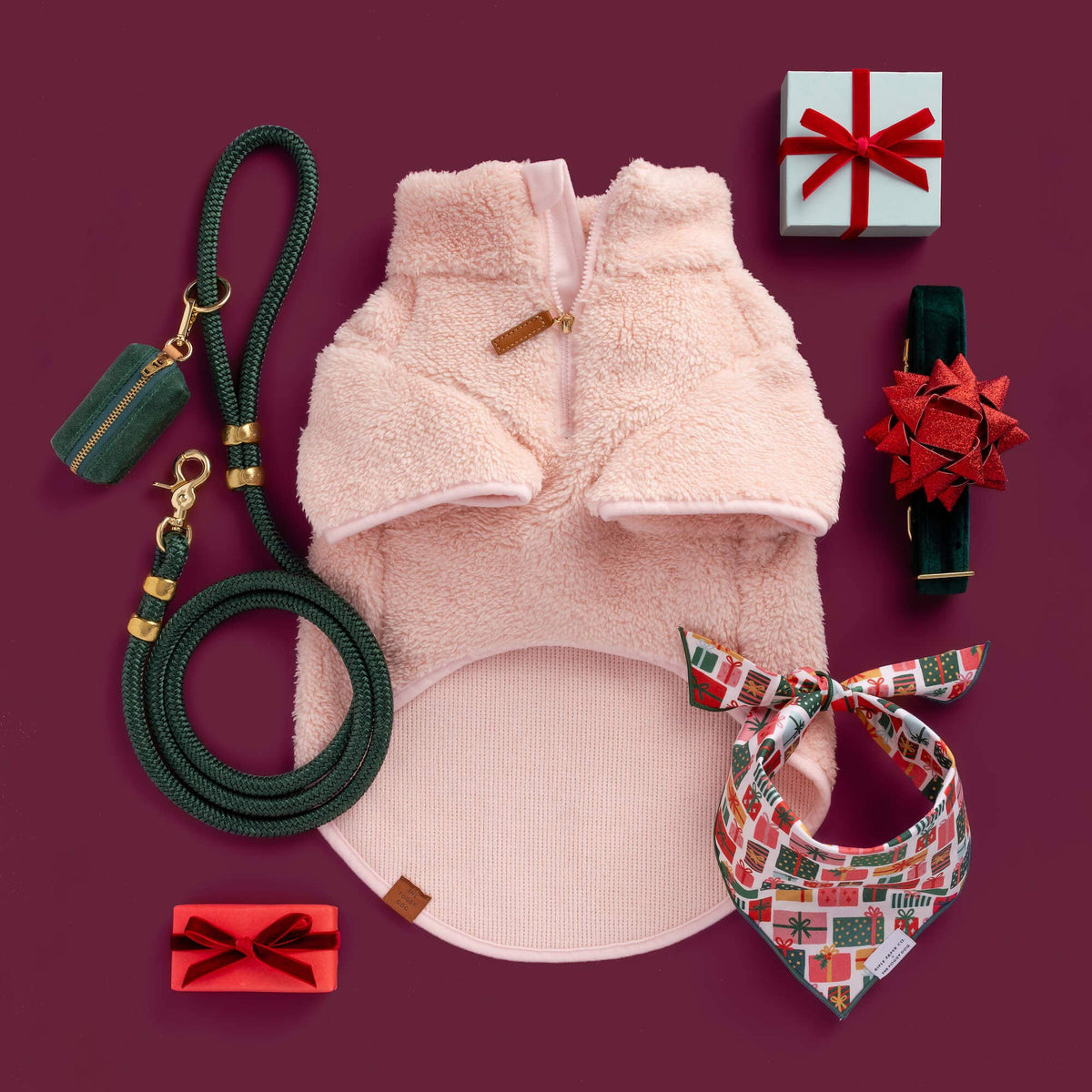 Gold Gift Bow Dog Collar Attachment