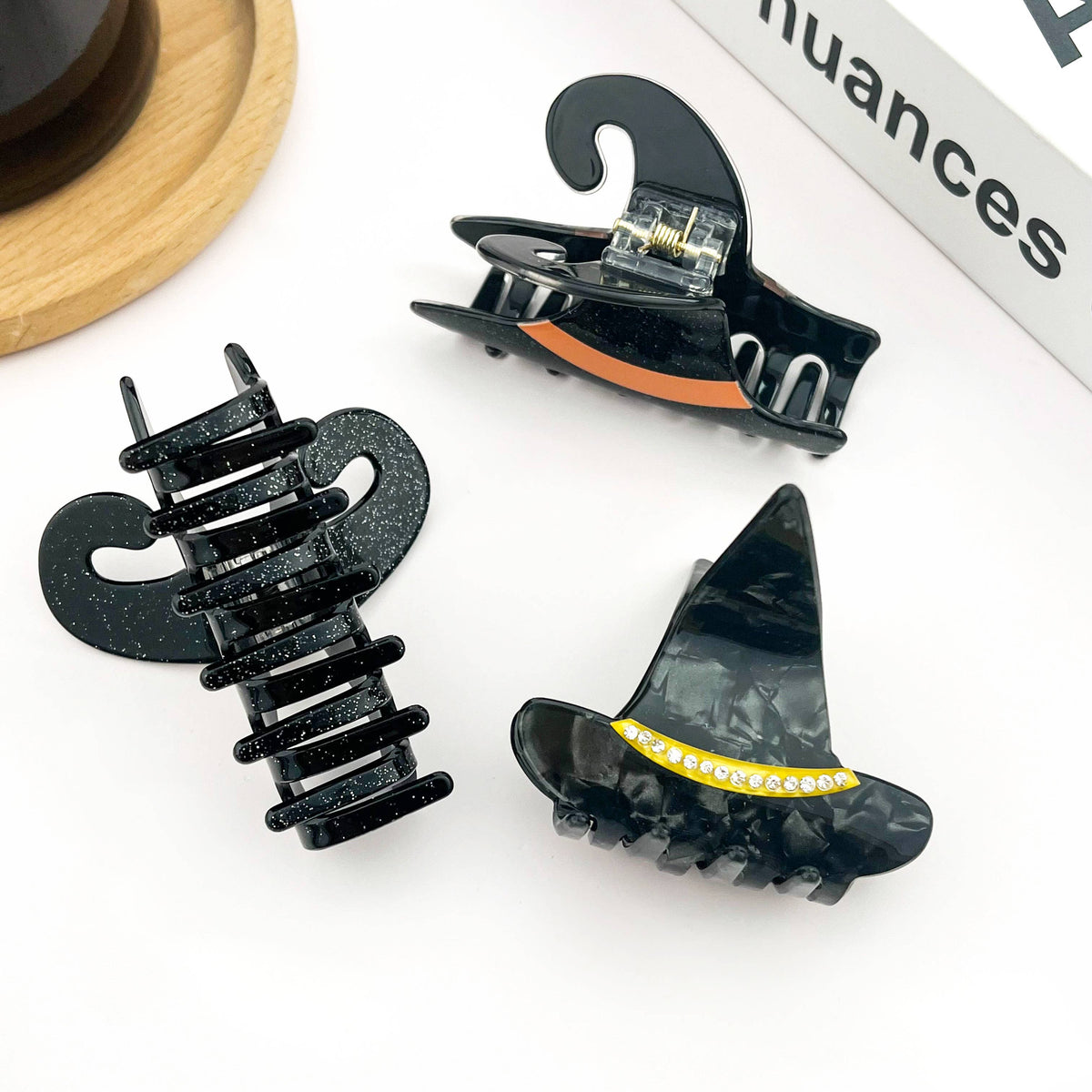 Black Witch Hat Hair Claw Clip, Halloween Hair Accessories