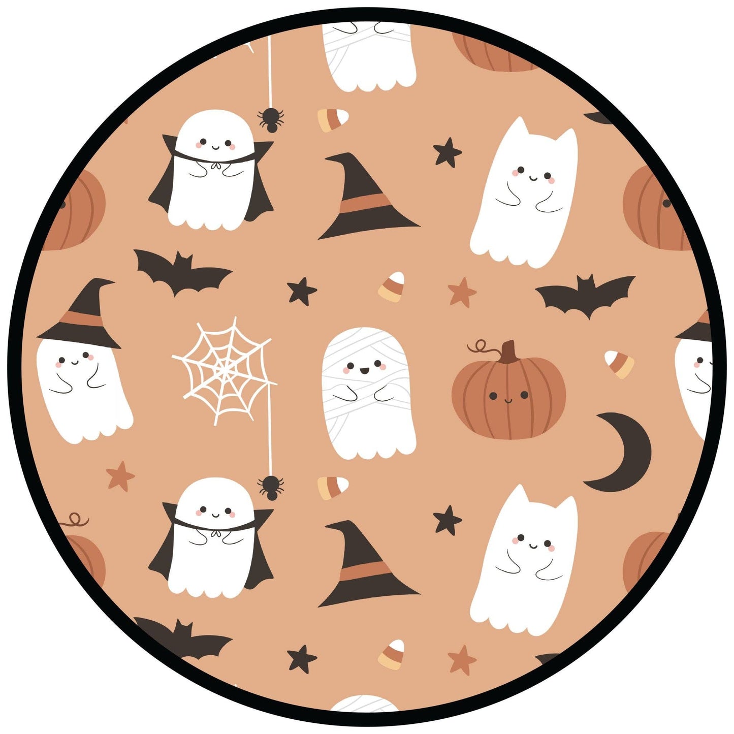 Boo-Tastic Glow-in-the-Dark Halloween Two-Piece Bamboo Long Sleeve Kids Pajama Pants Set: Orange/Multi / 2T