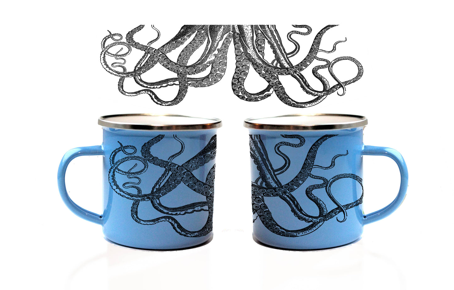 Octopus Tentacles Nautical Camp Mug | Coastal Sea Beach: White