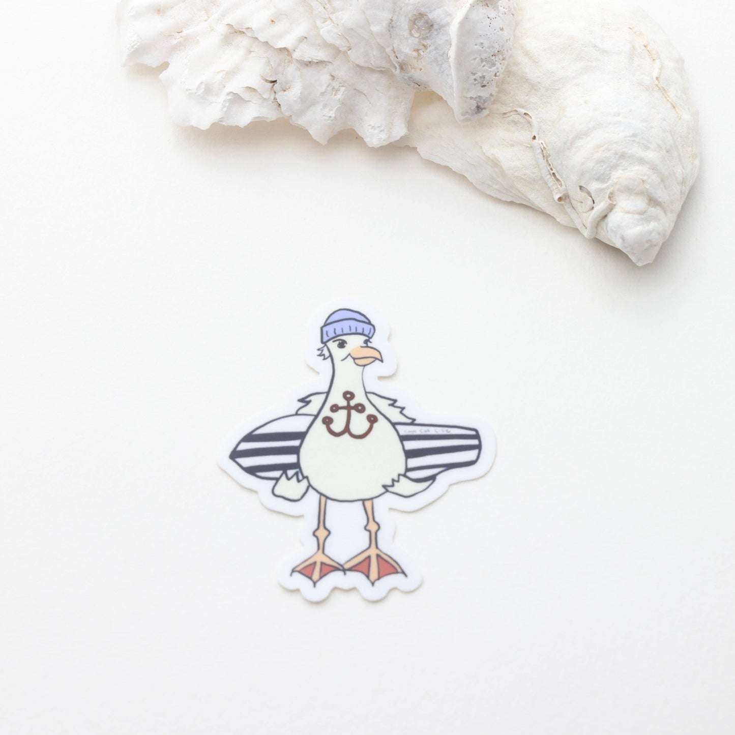 Salty Surfer Seagull Sticker
