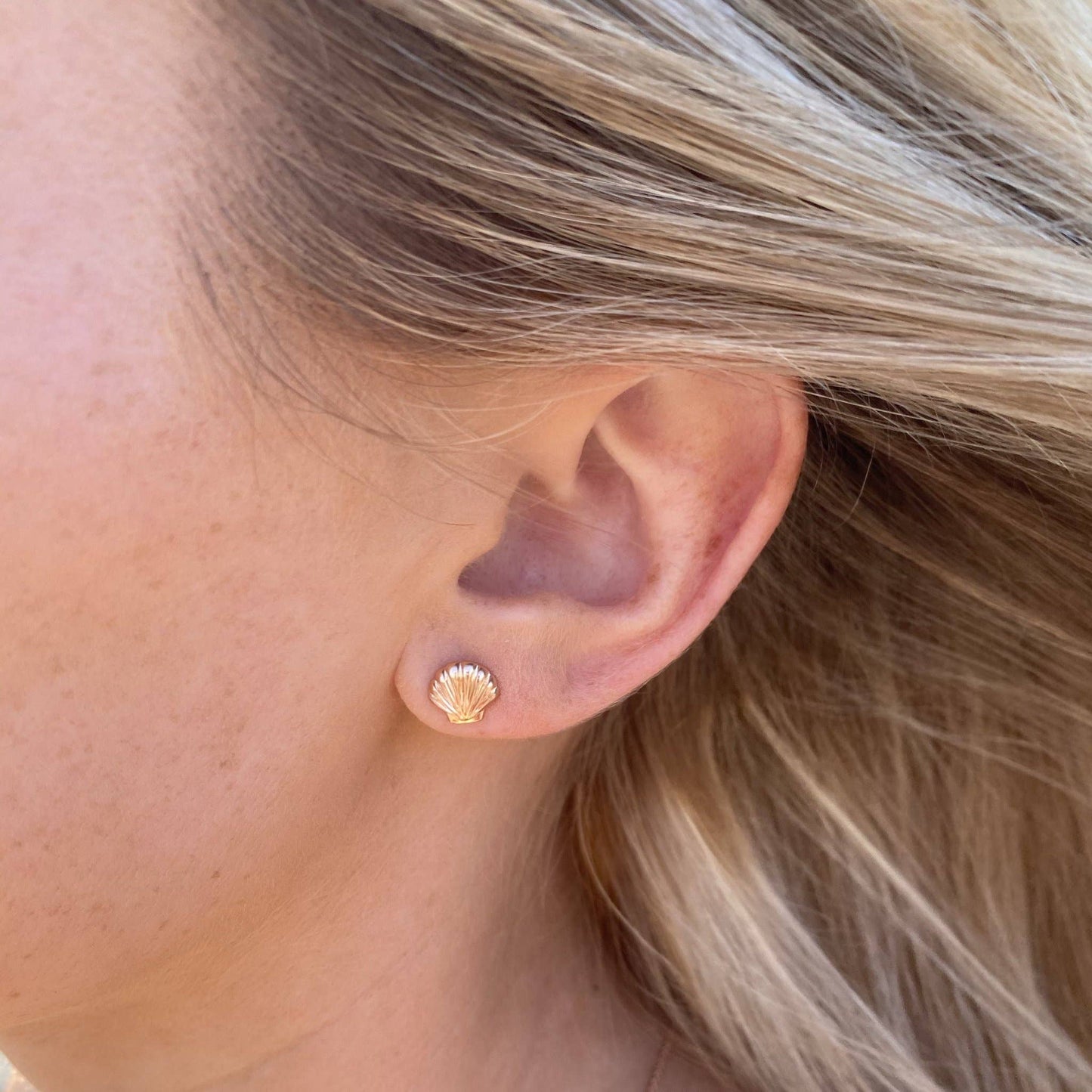Seashell Earrings: Rose Gold