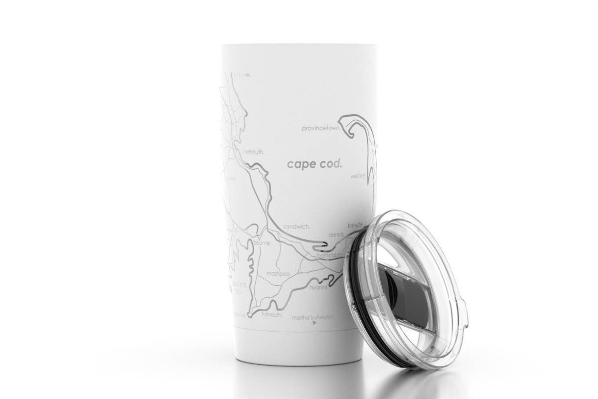 Cape Cod MA Map 20 oz Insulated Pint Tumbler: Midnight Blue