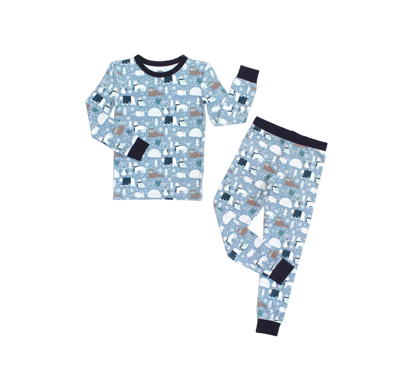 Polar Pals Winter Bamboo Kids Pajamas Toddler Sleep Set: 3T