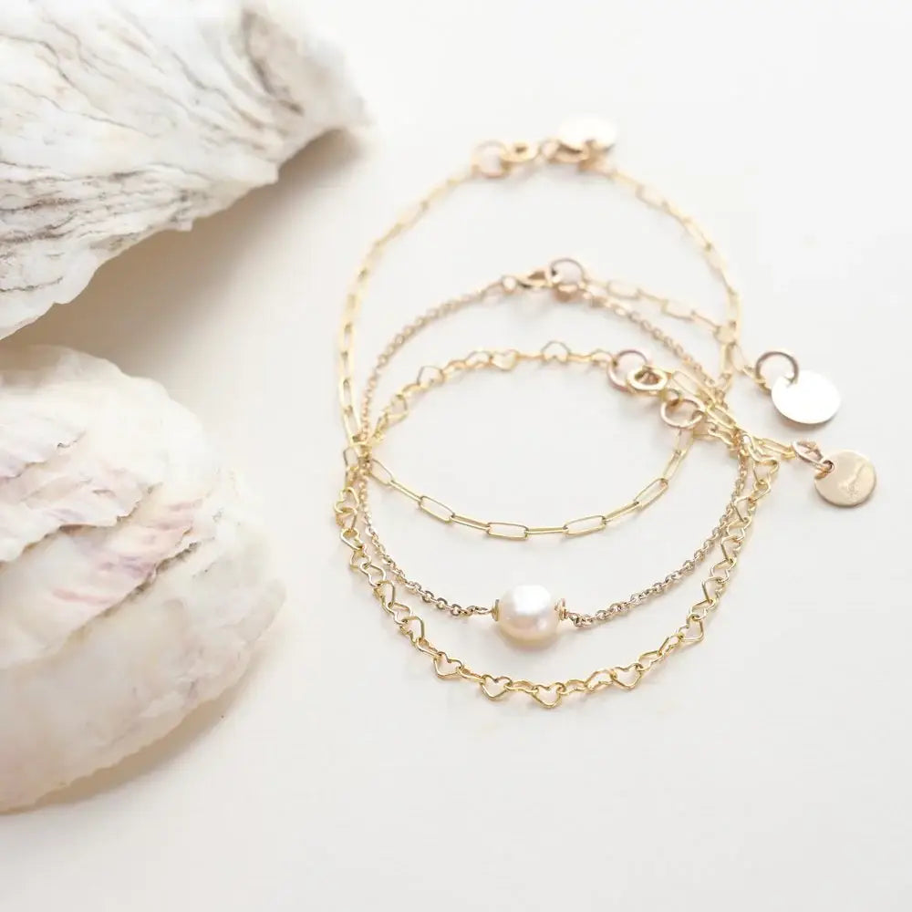 Dainty Single Pearl Anklet: Gold Filled