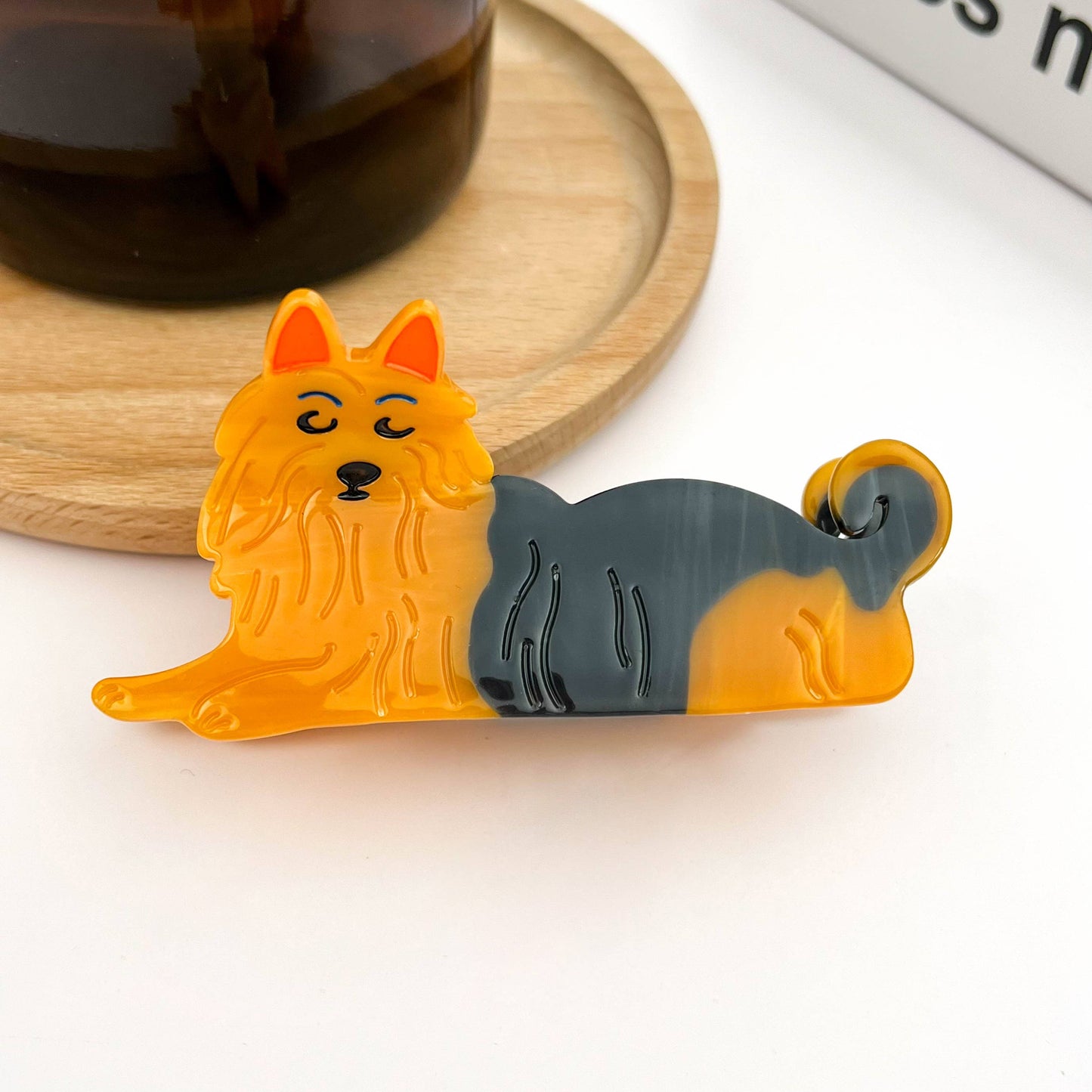 Brown Dog Series Claw Clip, Shih Tzu Teddy Hair Clip