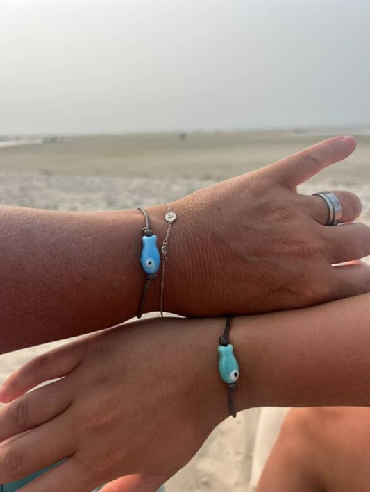 Sardine Fish Bracelet: Navy Blue / 7"