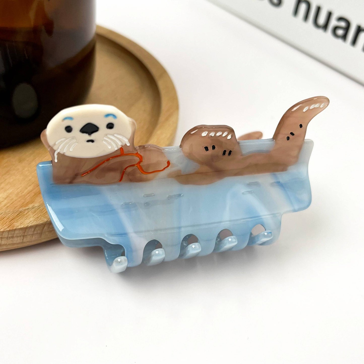 Sleeping Otter Claw Clip, Animal Hair Clip