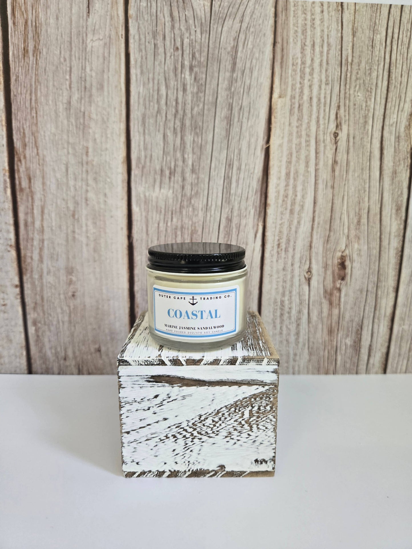Coastal Soy Wax Crackling Wooden Wick Candle  bulk wholesale: 8oz