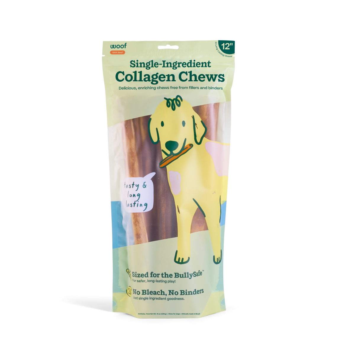 BullySafe Chews - Pure Collagen: Beef / 6-inch 5 pack