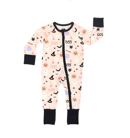 Halloween Sweet and Spooky Girls Glow in the Dark Pajamas Bamboo Baby Convertible Sleeper: 12-18M