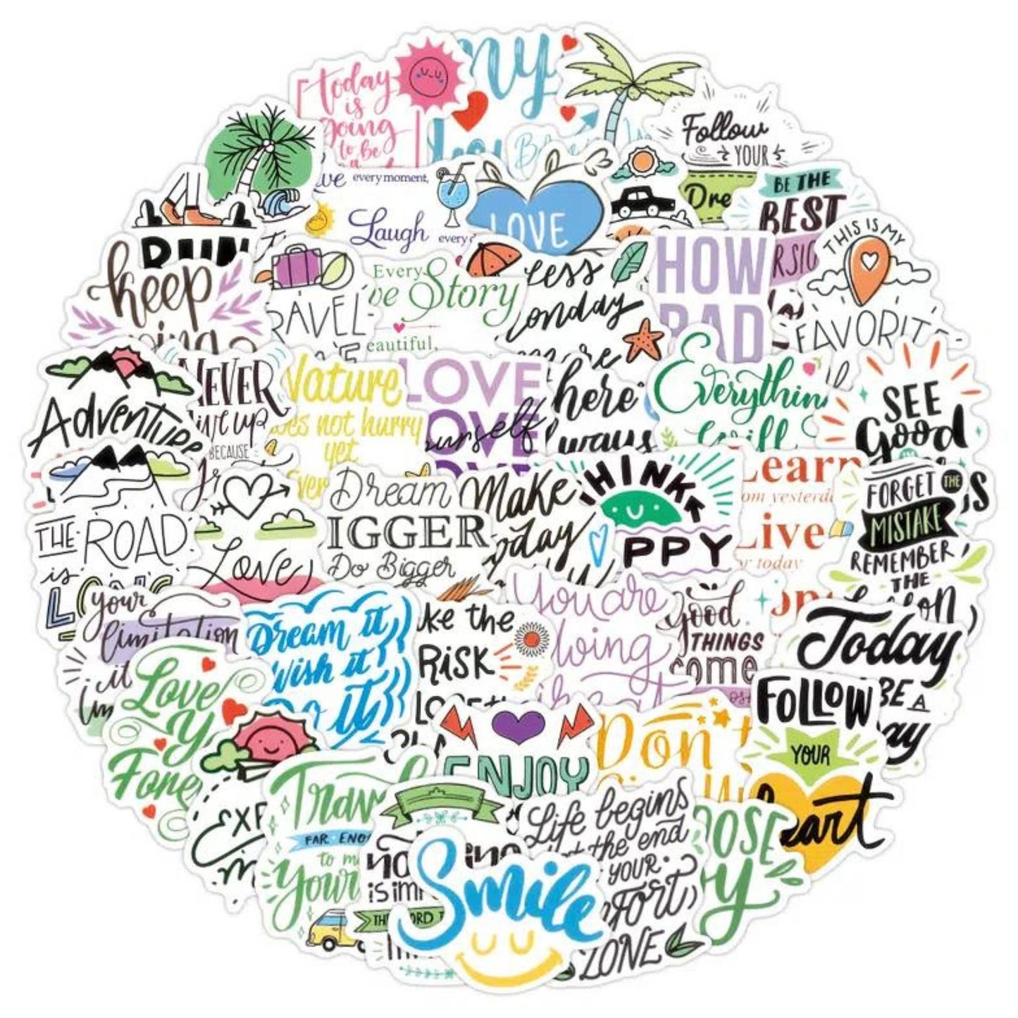 Motivational Stickers Pack, Great Inspirational Stickers Pac: 10 Stickers