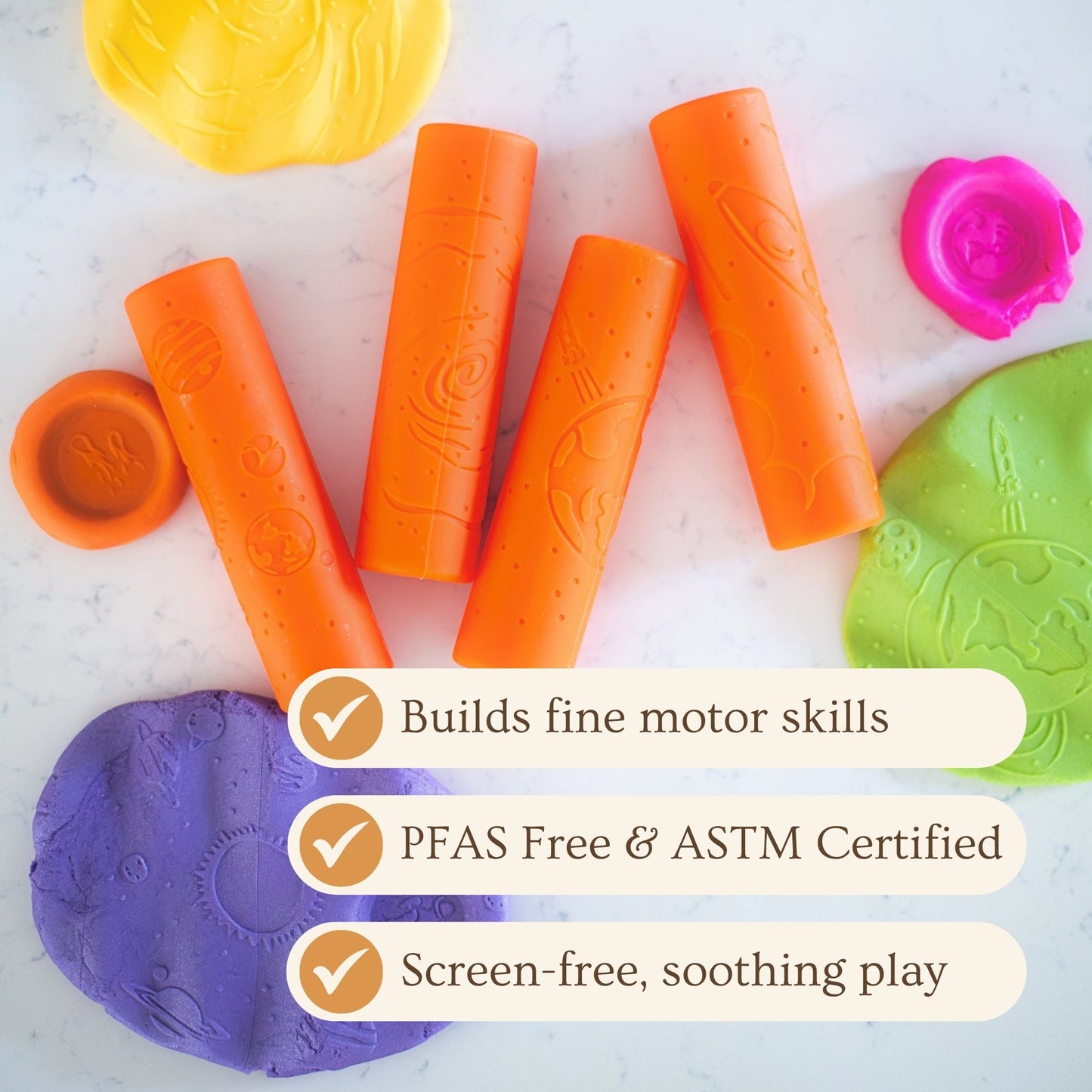 Space Play Dough Rollers (set of 4)