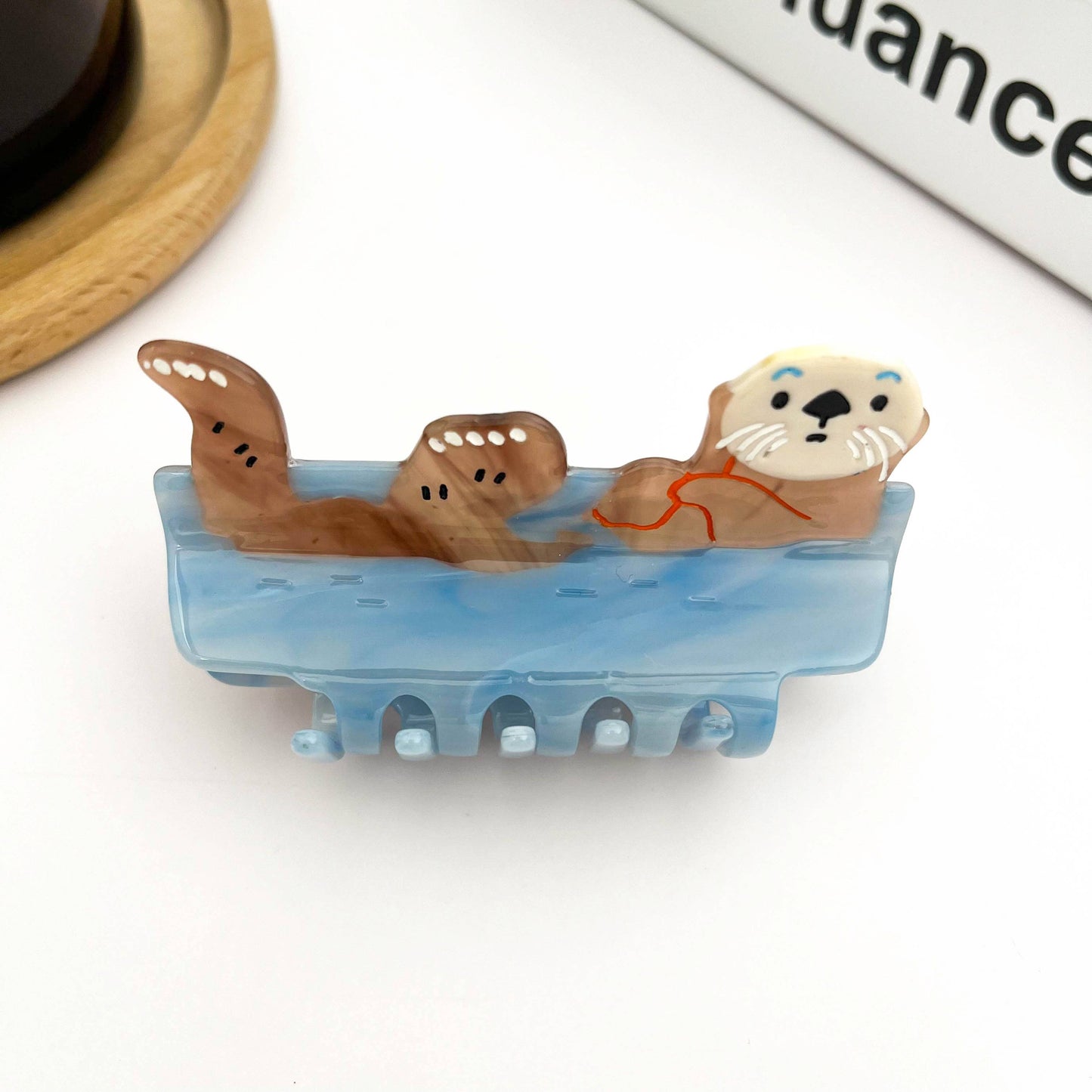 Sleeping Otter Claw Clip, Animal Hair Clip