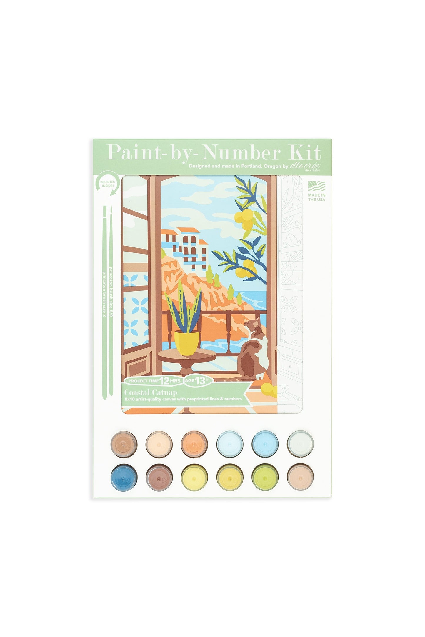 Coastal Catnap | 8x10 paint-by-number kit
