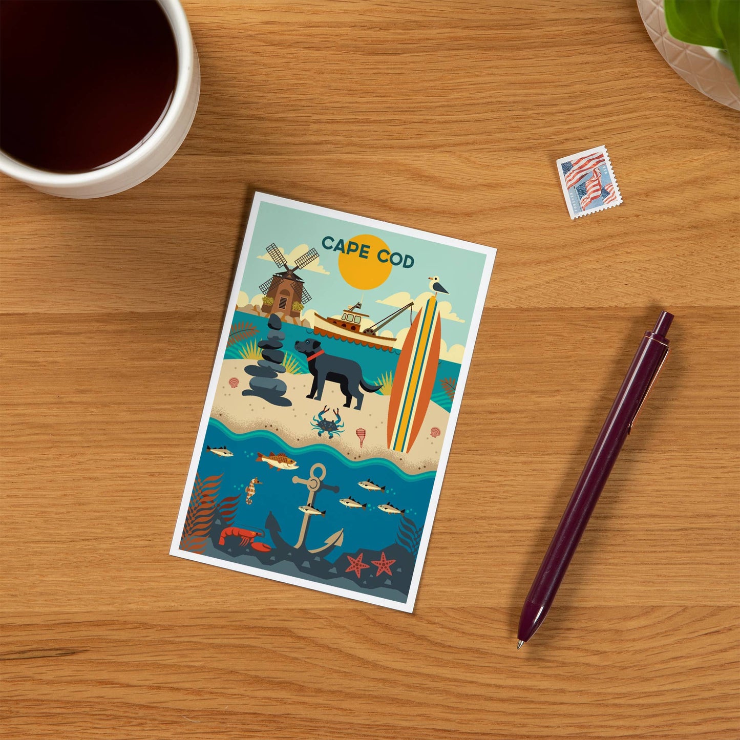 PREMIUM POSTCARDS Cape Cod, Beach Geometric