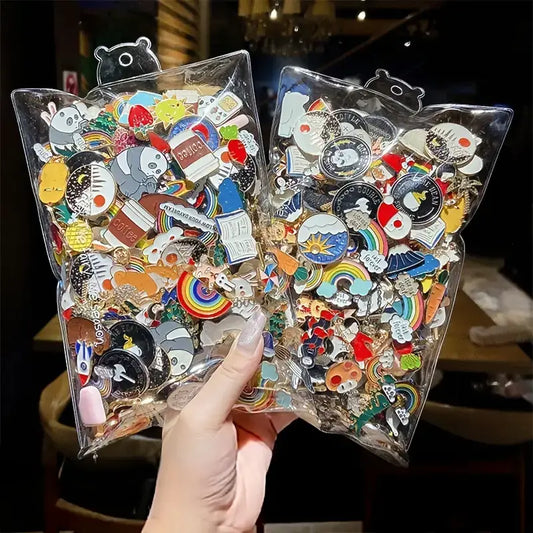 Bulk Enamel Pins for Fashion- Vintage Punk Charm Brooch: 10 Random Pins