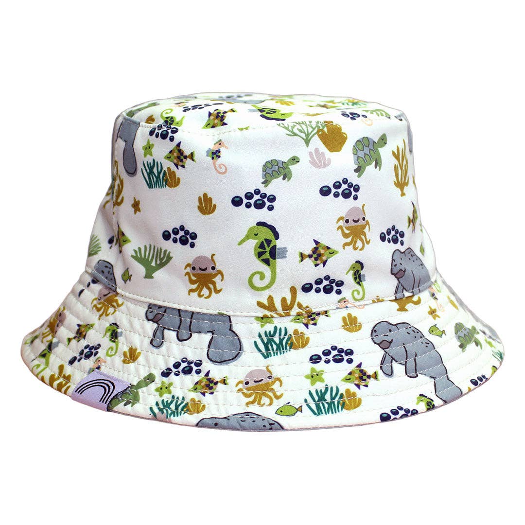 Manatee Kids Bucket Hat Reversible Style: Kids