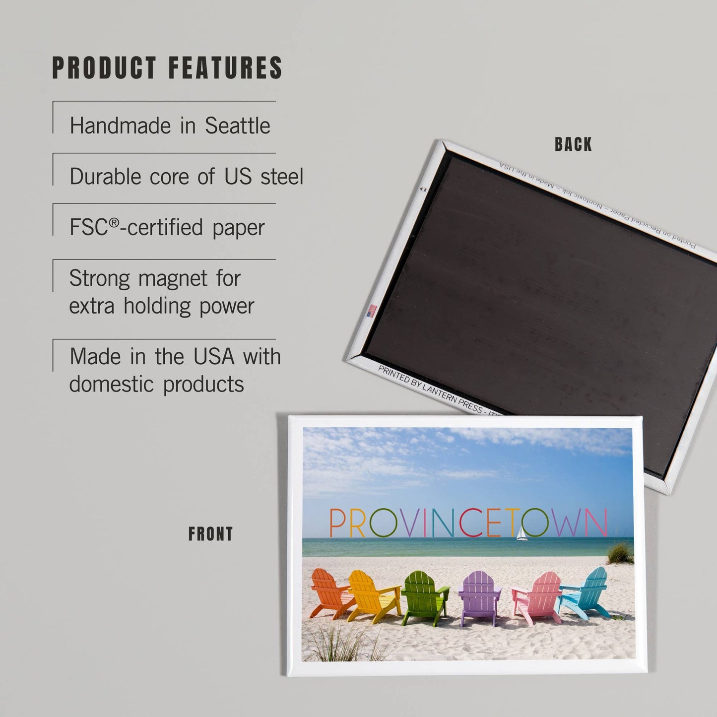 Provincetown, Massachusetts Colorful Beach Chairs Magnet