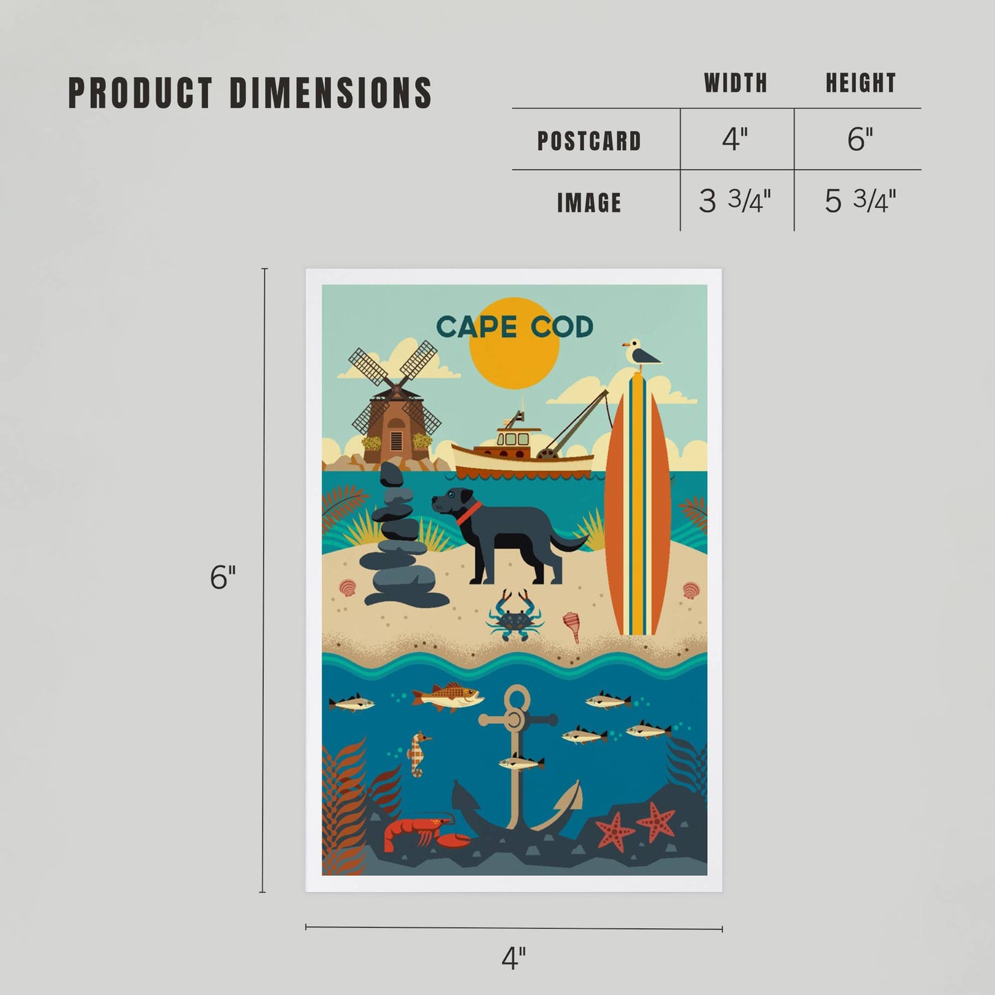 PREMIUM POSTCARDS Cape Cod, Beach Geometric