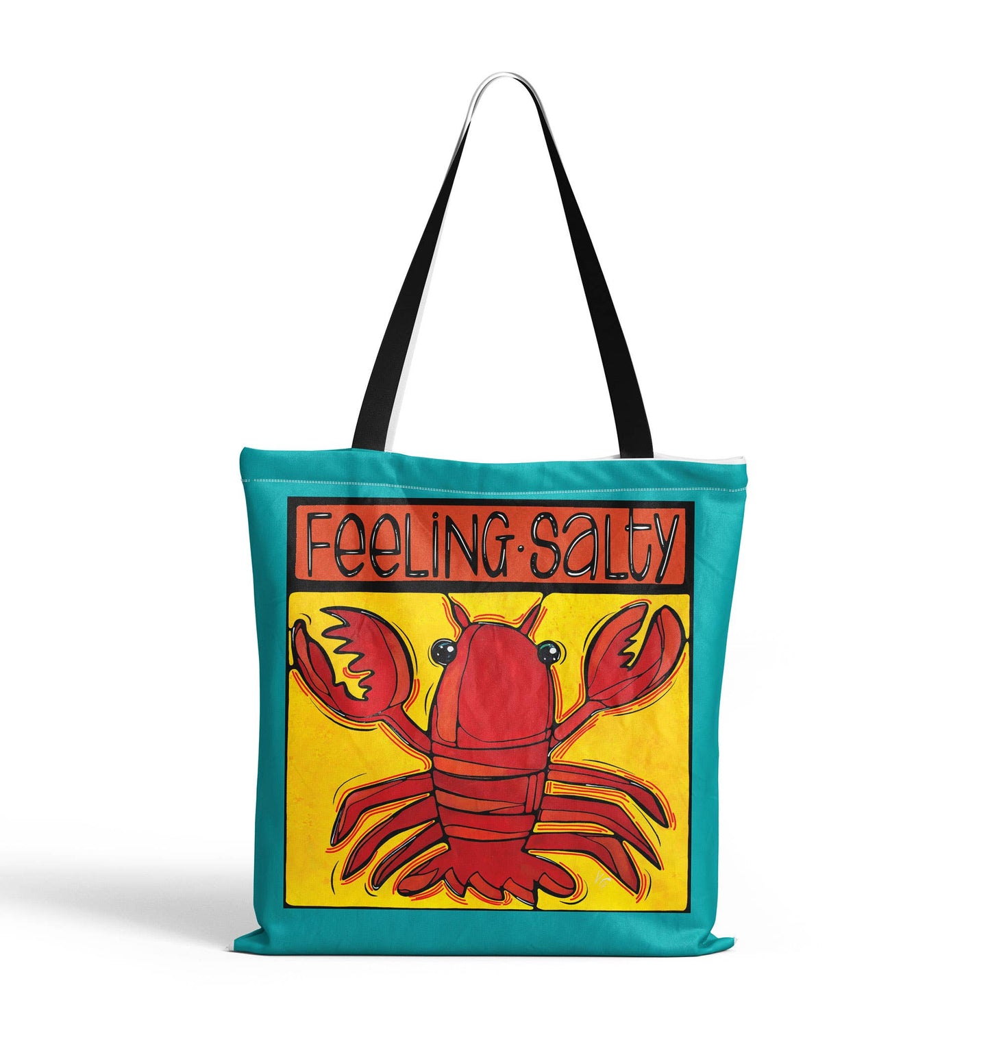 Large Feeling Salty Lobster Coastal Beach/Tote Bag