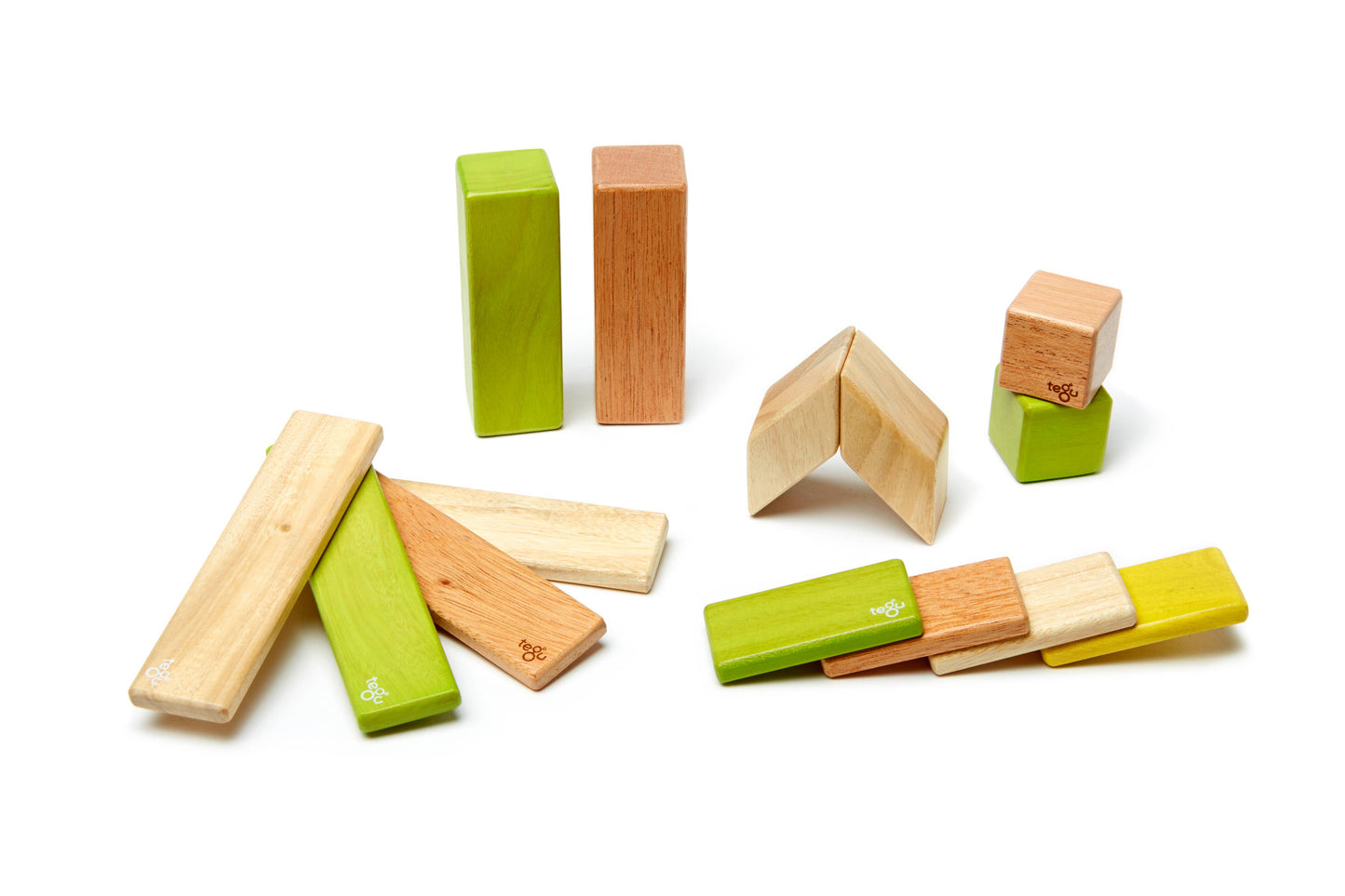 14 Piece Magnetic Wooden Block Set: Tints