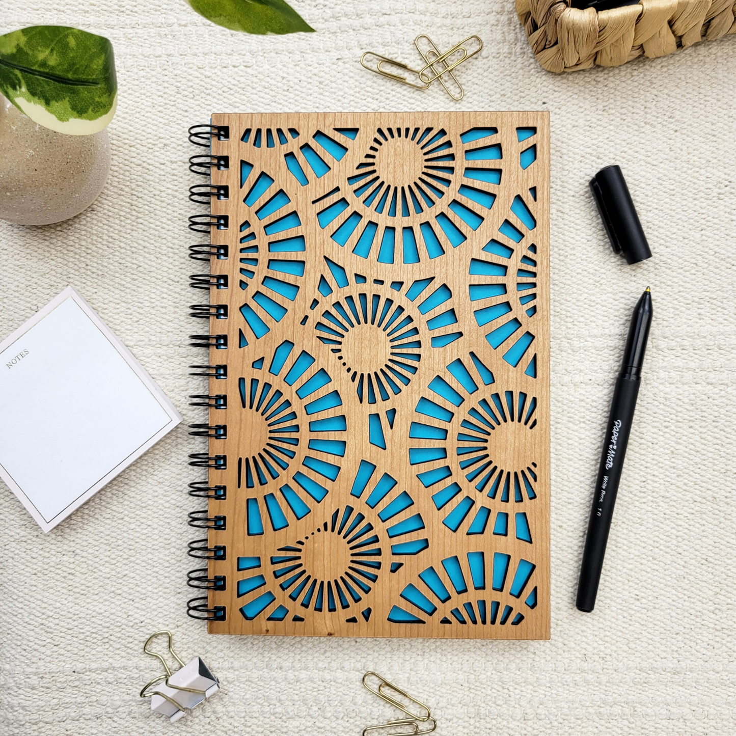 Zen Spirals Wood Journal - Stationery, Journals, Notebook: Blank Paper