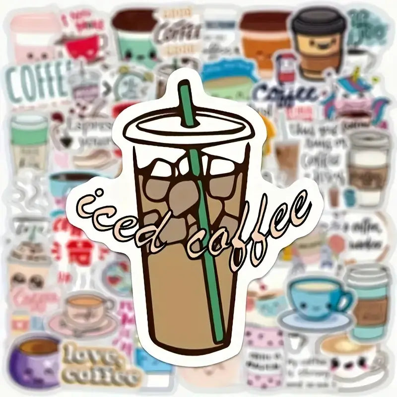 Cute Coffee-Themed Sticker Pack – Fun & Aesthetic Designs: 10 Stickers