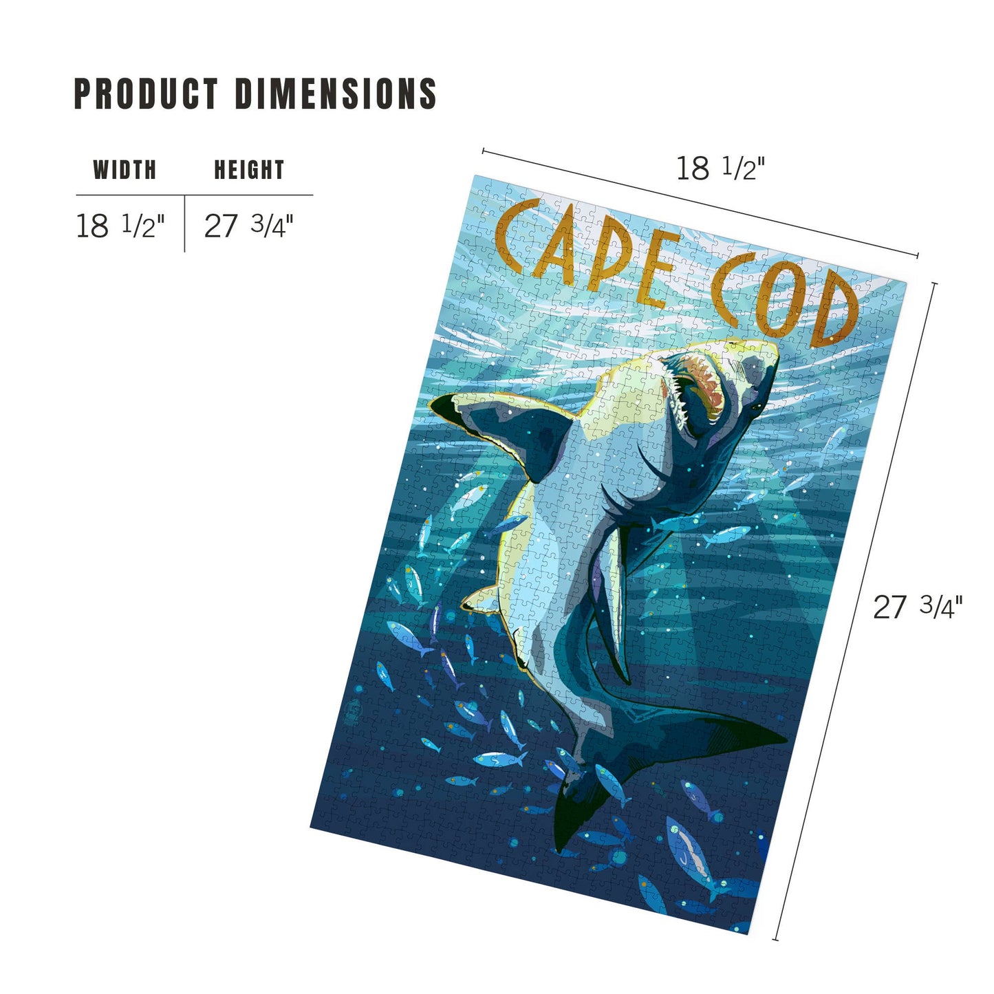 1000 PIECE PUZZLE Cape Cod, Massachusetts, Stylized Shark