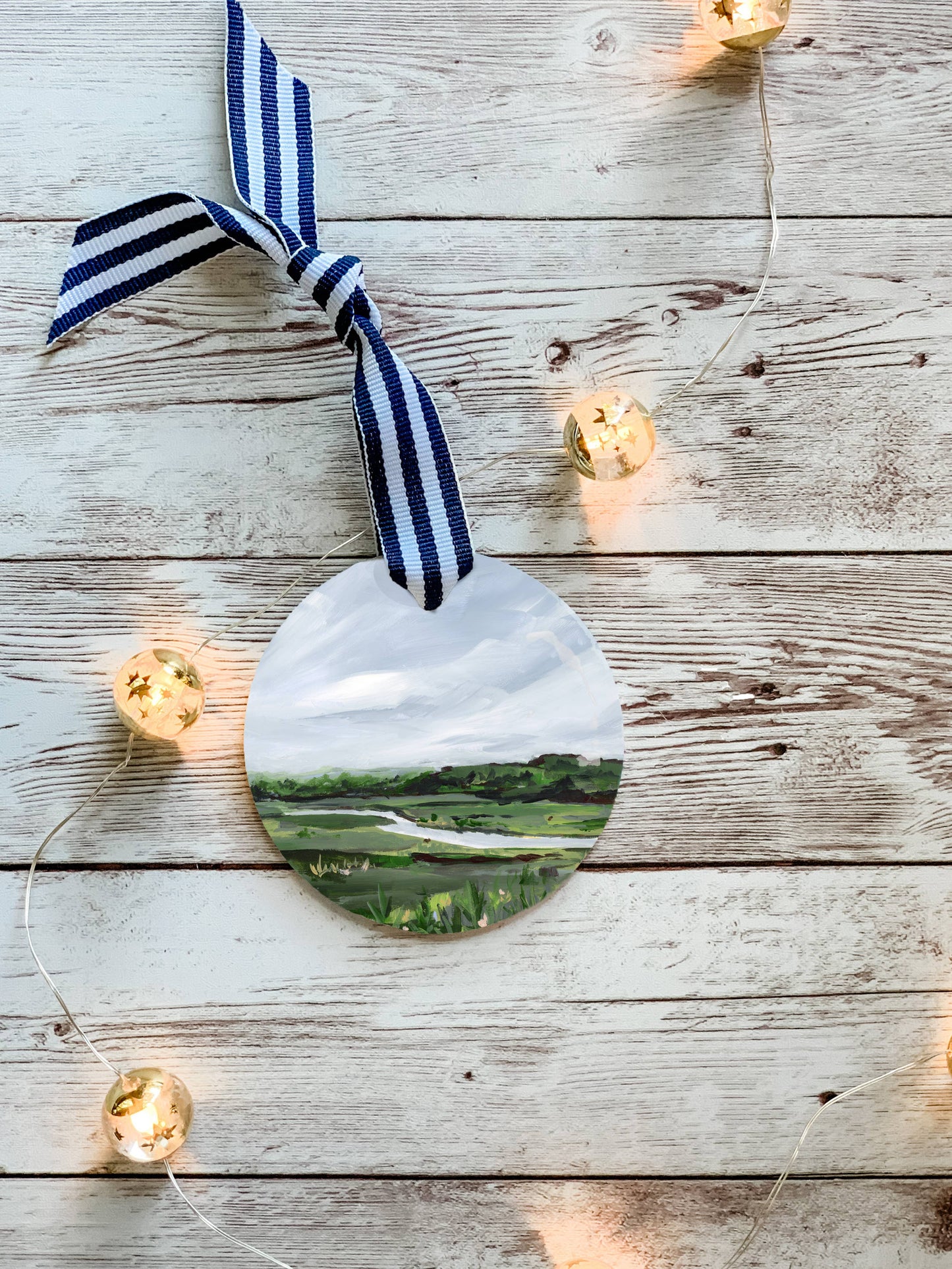 New England Salt Marsh Ornament, Coastal Holiday Ornament