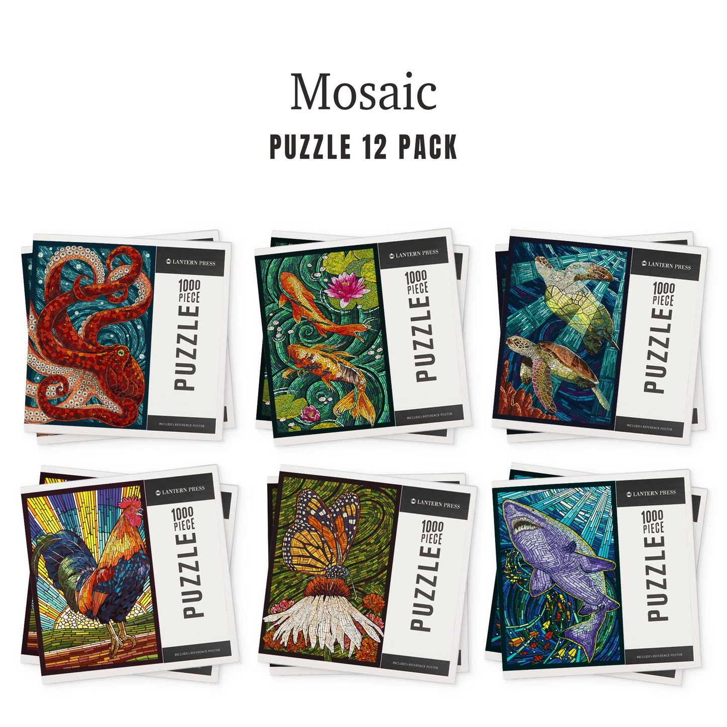 PUZZLE PACK Mosaic Series 1, Set of 12 Puzzles