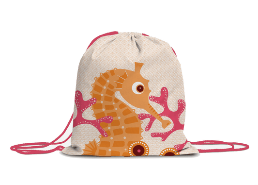 Pink Seahorse children's activity bag