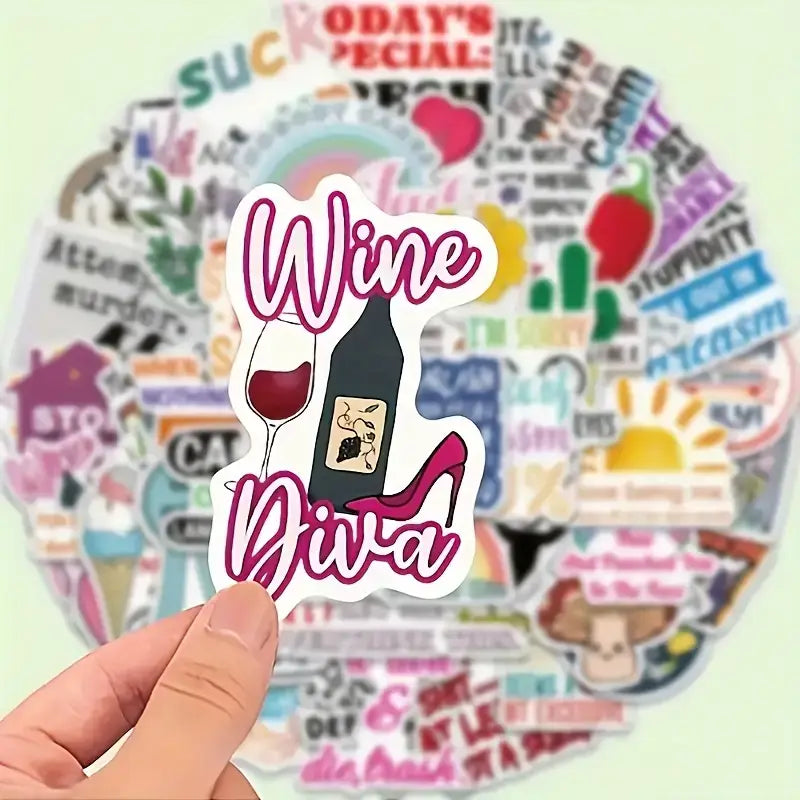 Snarky Satirical Doodle Stickers | Laptops, Water Bottles: 10 Stickers