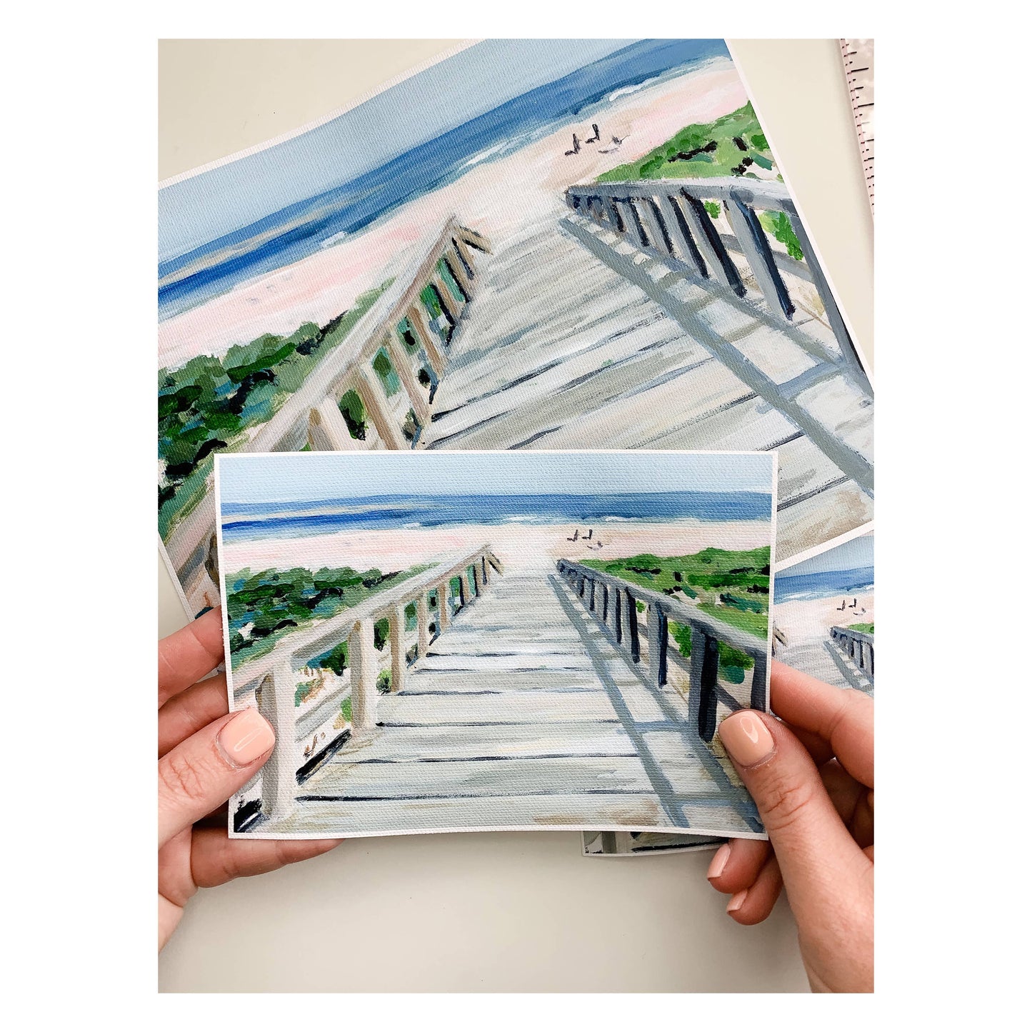 Beach Boardwalk, Unframed Print on Canvas: 4 x 6