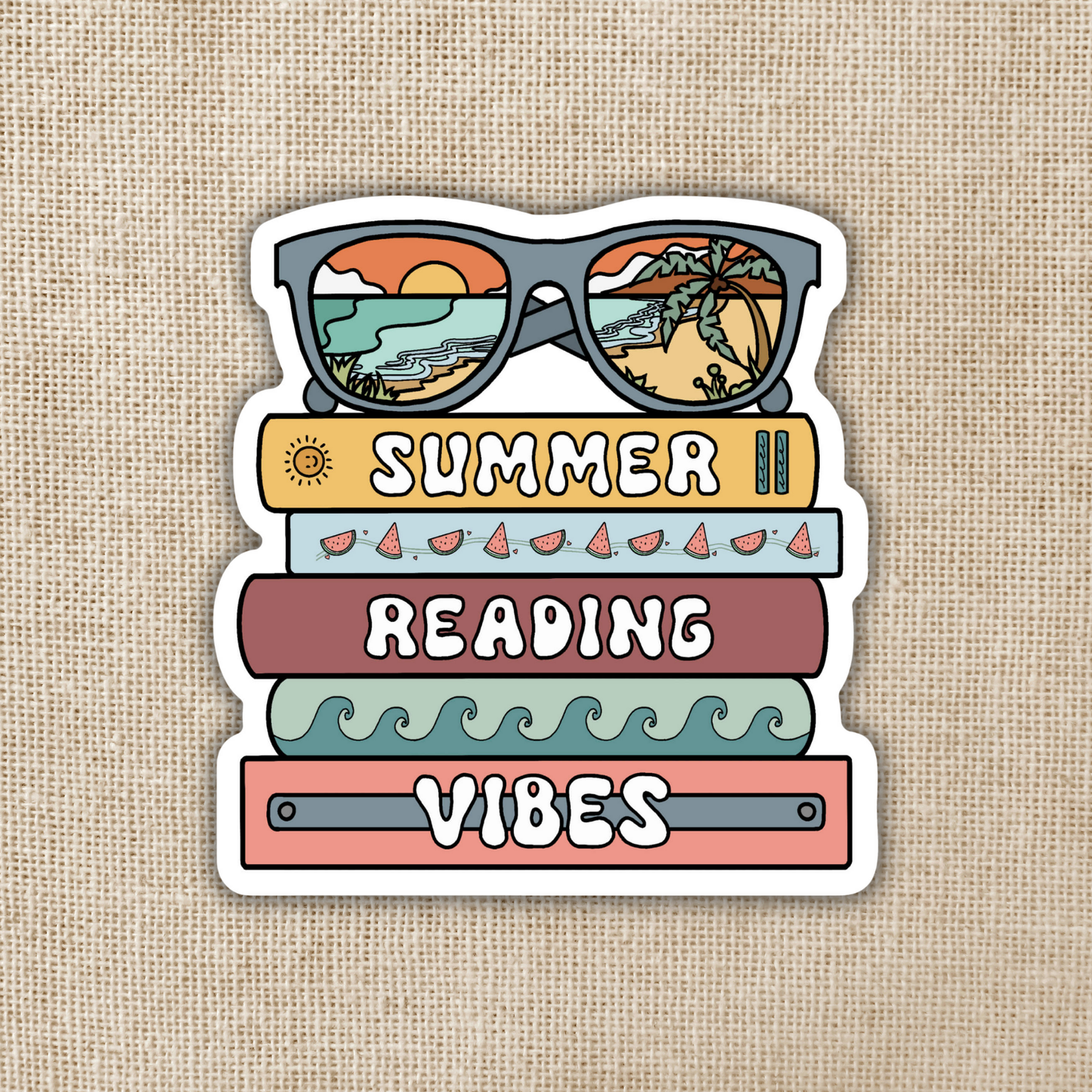 Summer Reading Vibes Sticker, 3-in