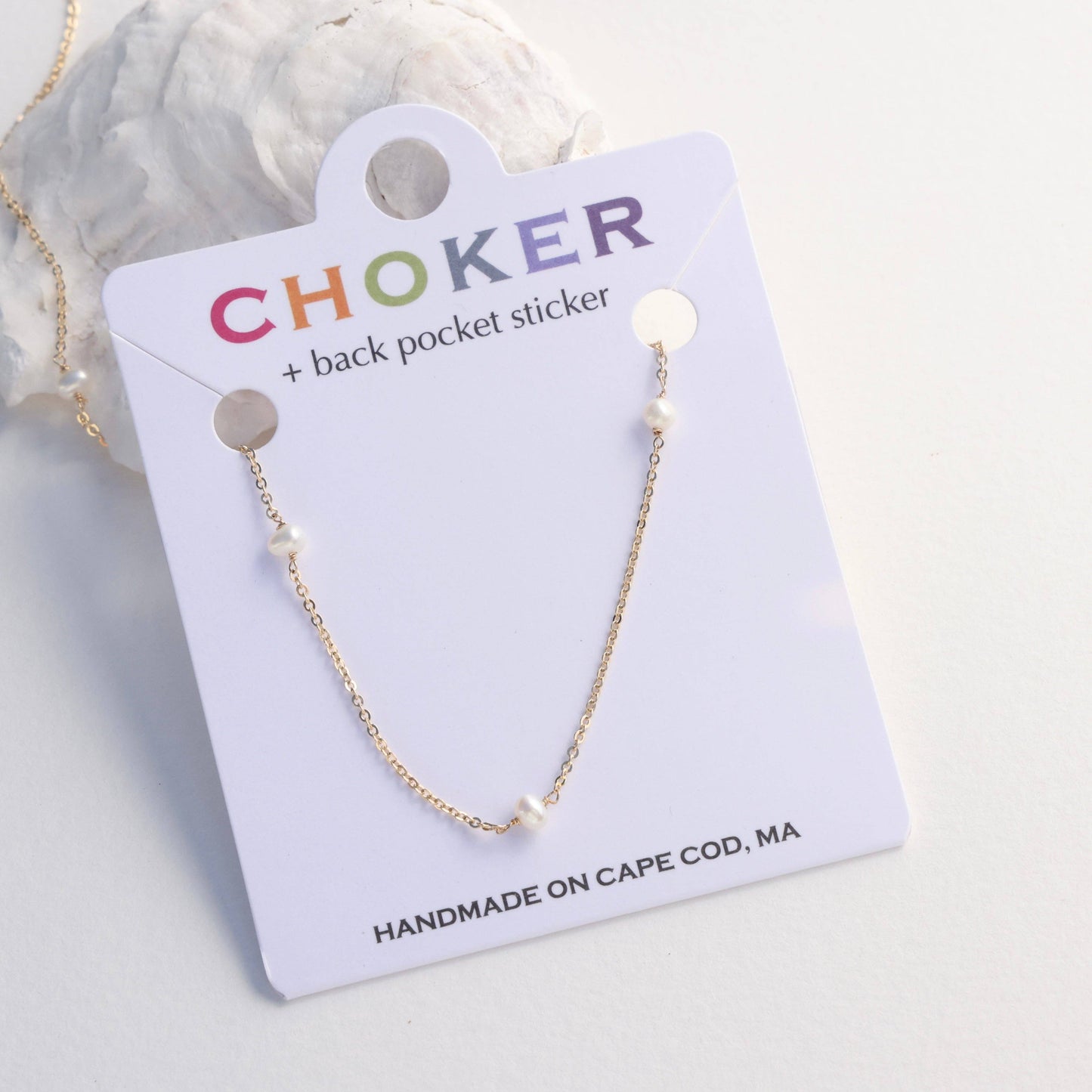 Surfer Five Dainty Pearl Choker: 18"