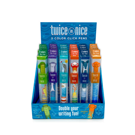 TWICE AS NICE SEA LIFE 2 COLOR CLICK PEN DISPLAY OF 30