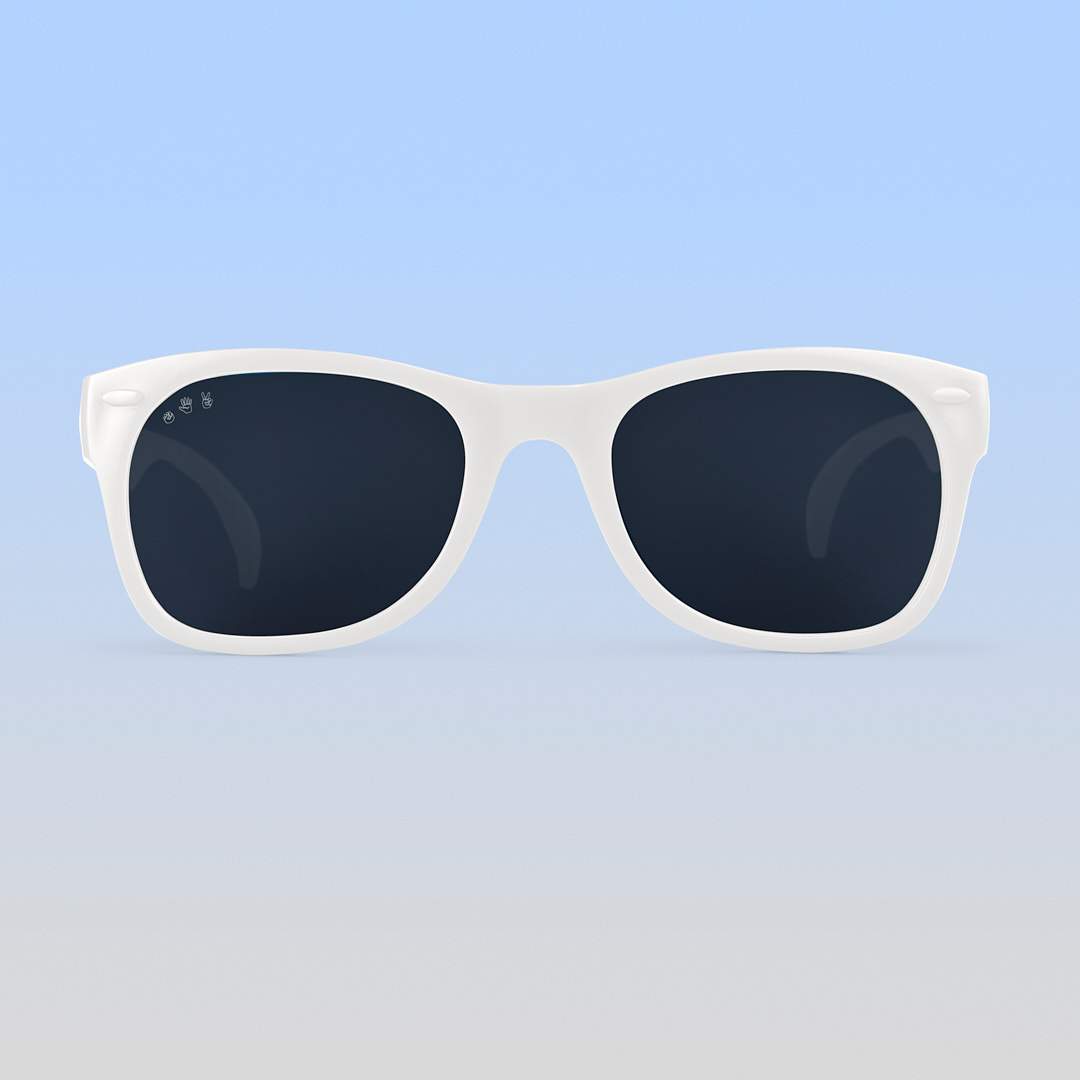 White Sunglasses: Grey Polarized Lens / Adult S/M