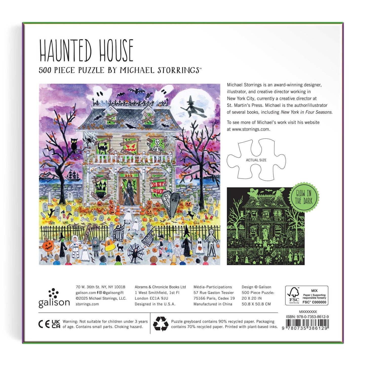Michael Storrings Haunted House 500 Piece Glow in the Dark Puzzle