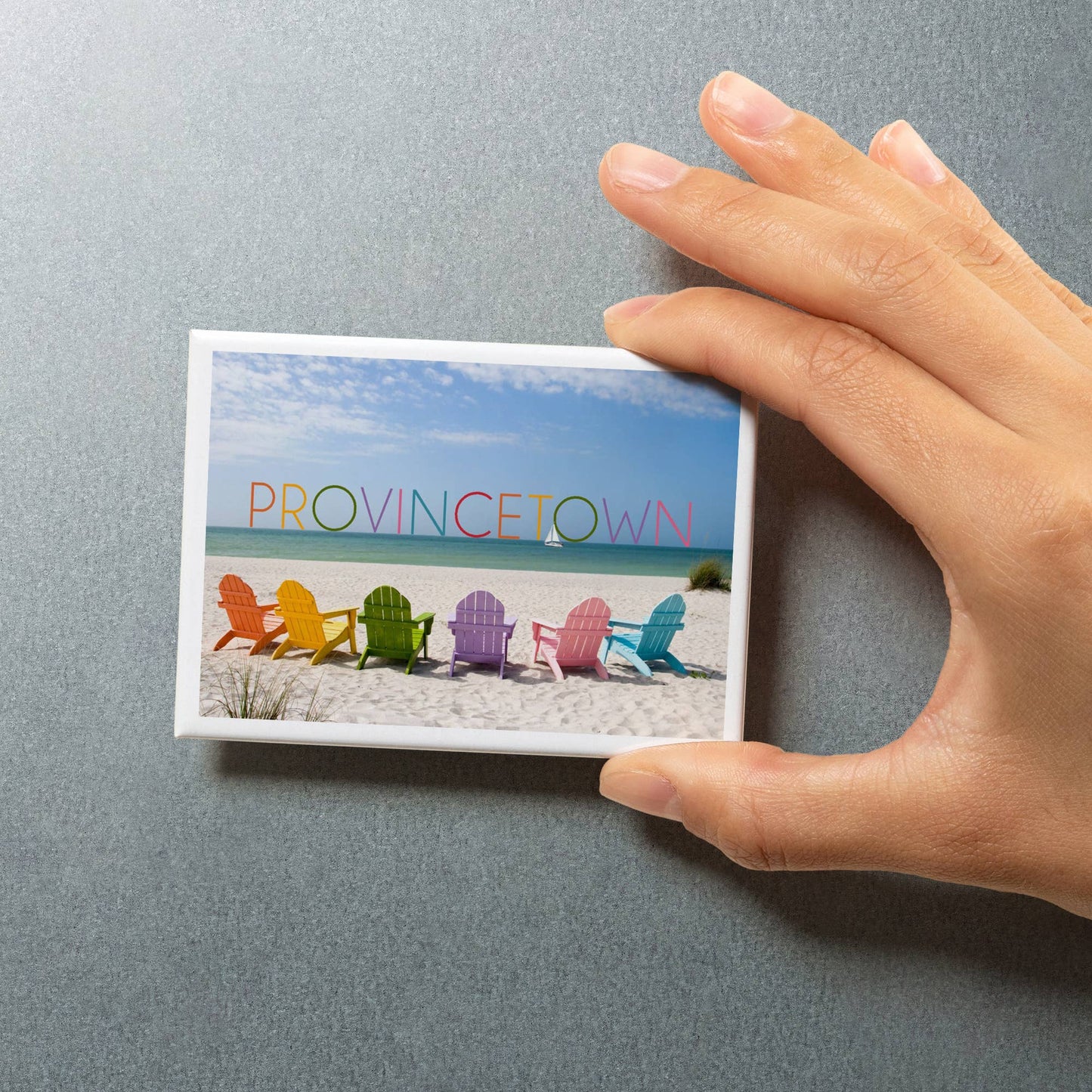 Provincetown, Massachusetts Colorful Beach Chairs Magnet