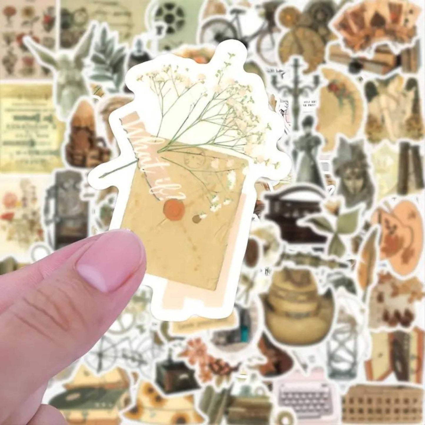 Mix of Retro Vintage Styled Stickers, Decals, Scrapbooking: 10 Stickers