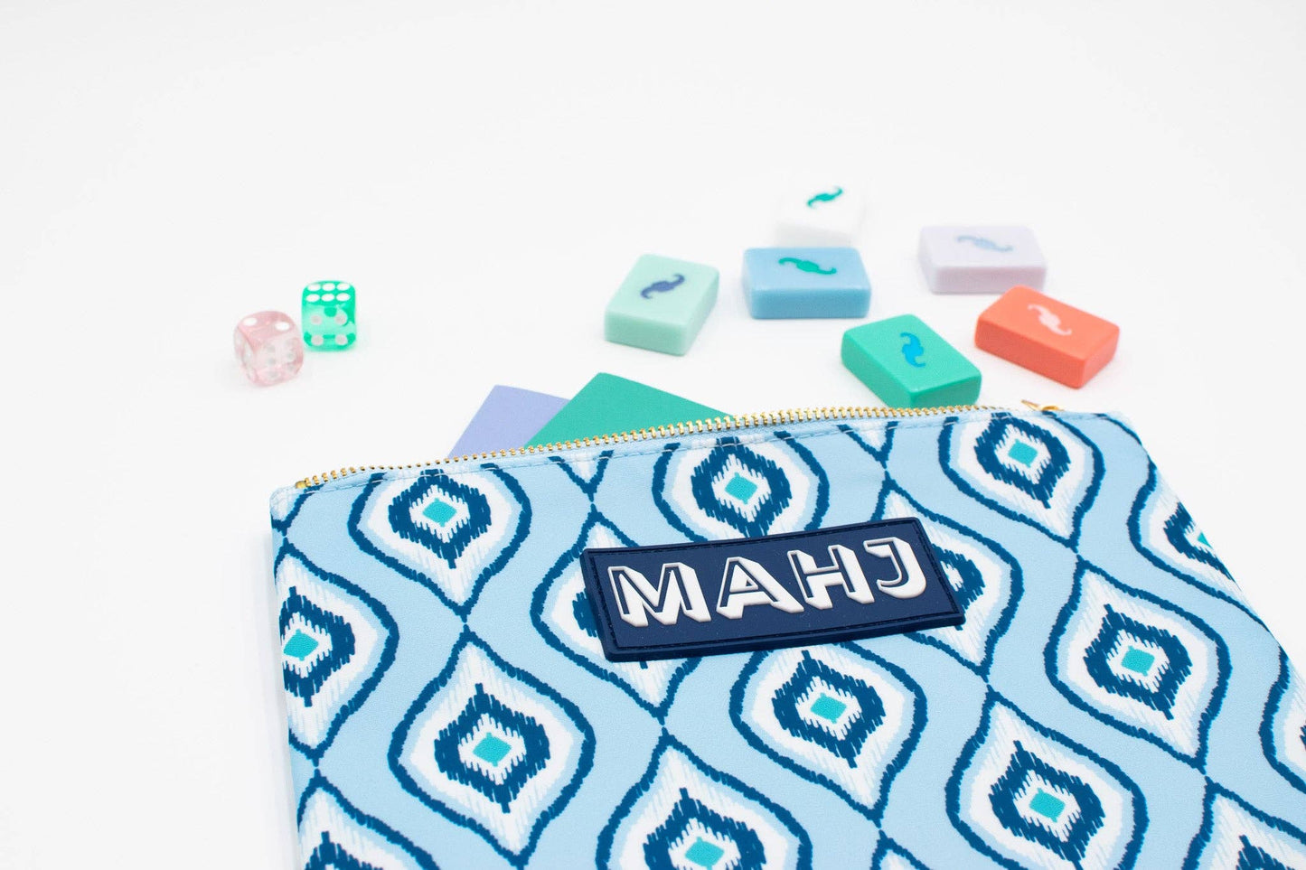 Premium Mahjong Card & Accessory Bag: Arrows- Red Card & Accessory Bag