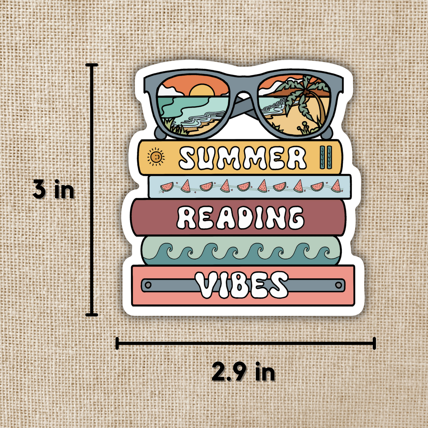 Summer Reading Vibes Sticker, 3-in