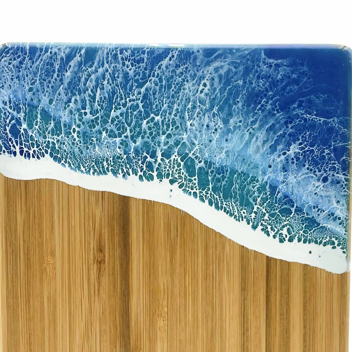 Ocean Wave Serving Board - Small: Vertical / Ocean Blue