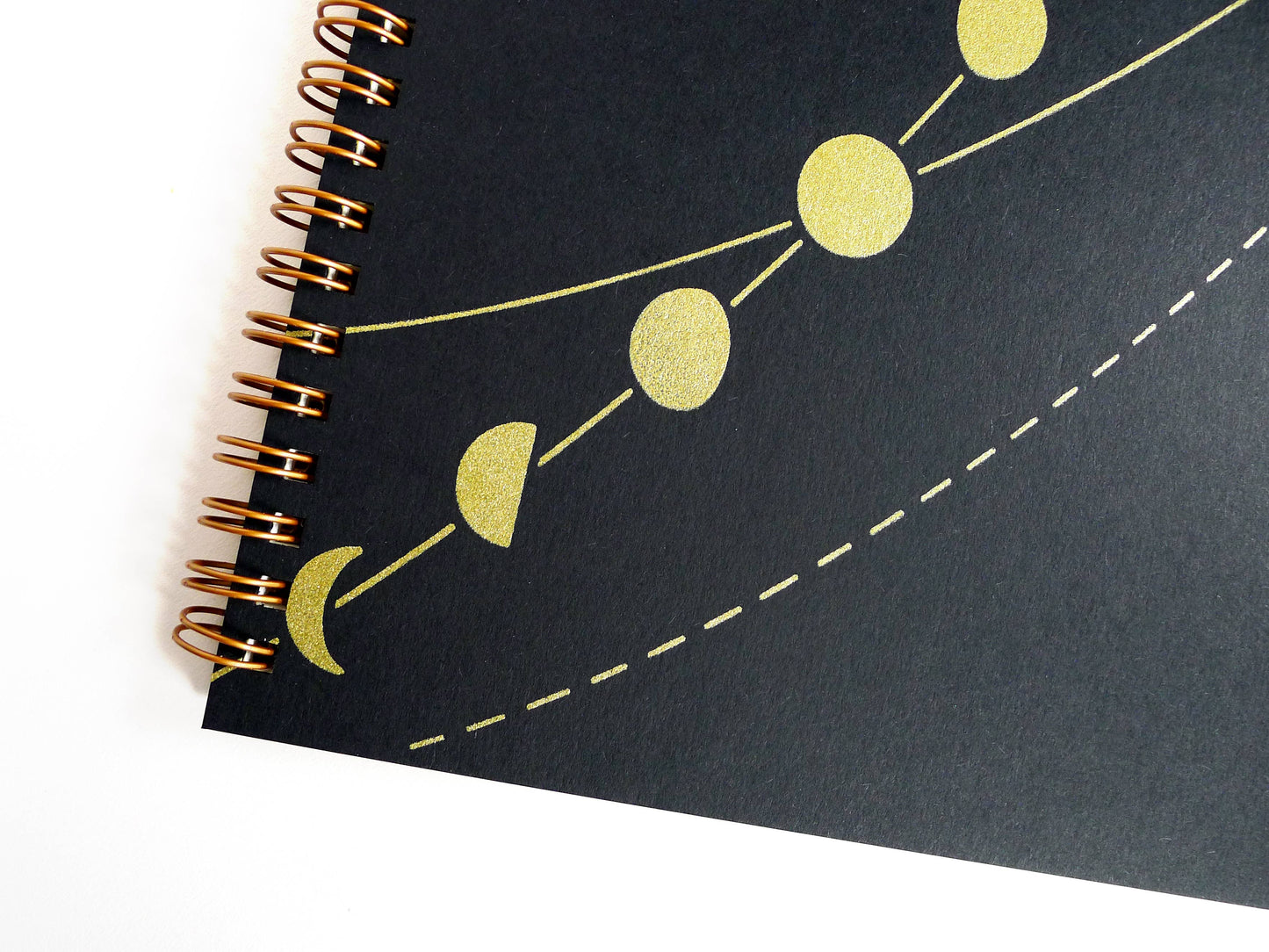 Moon Phase Coil Notebook, LG: Lined