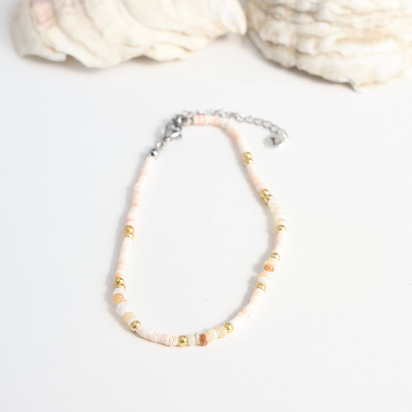 Puka Shell and Gold Craigville Beach Anklet