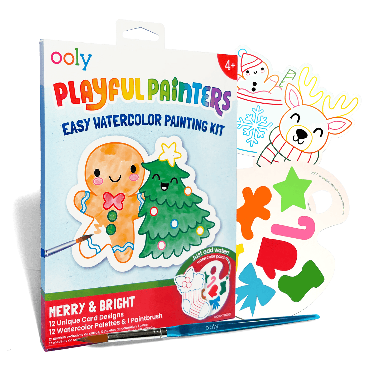 Playful Painters Easy Watercolor Painting Kit - Merry & Bright